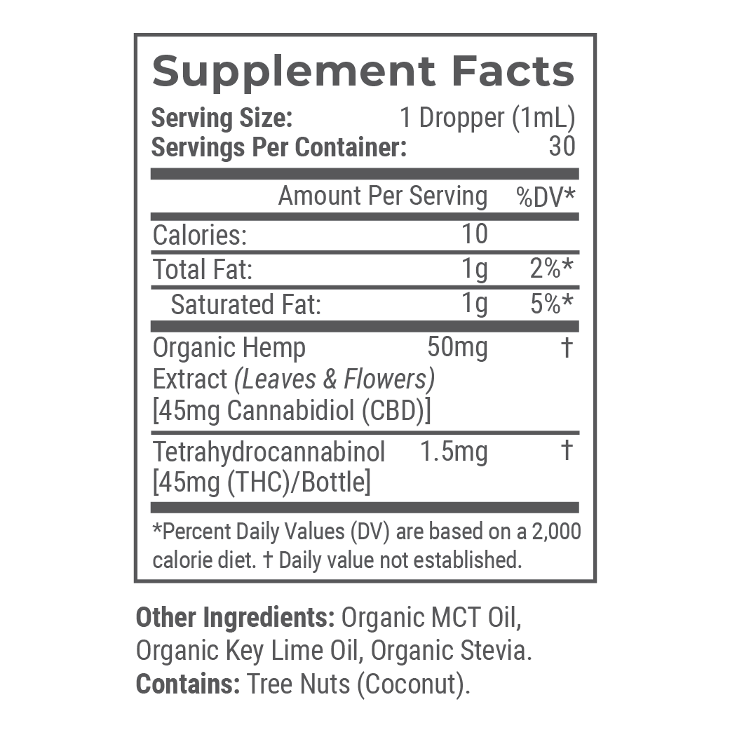 Lime: Organic Full Spectrum CBD Tincture with THC