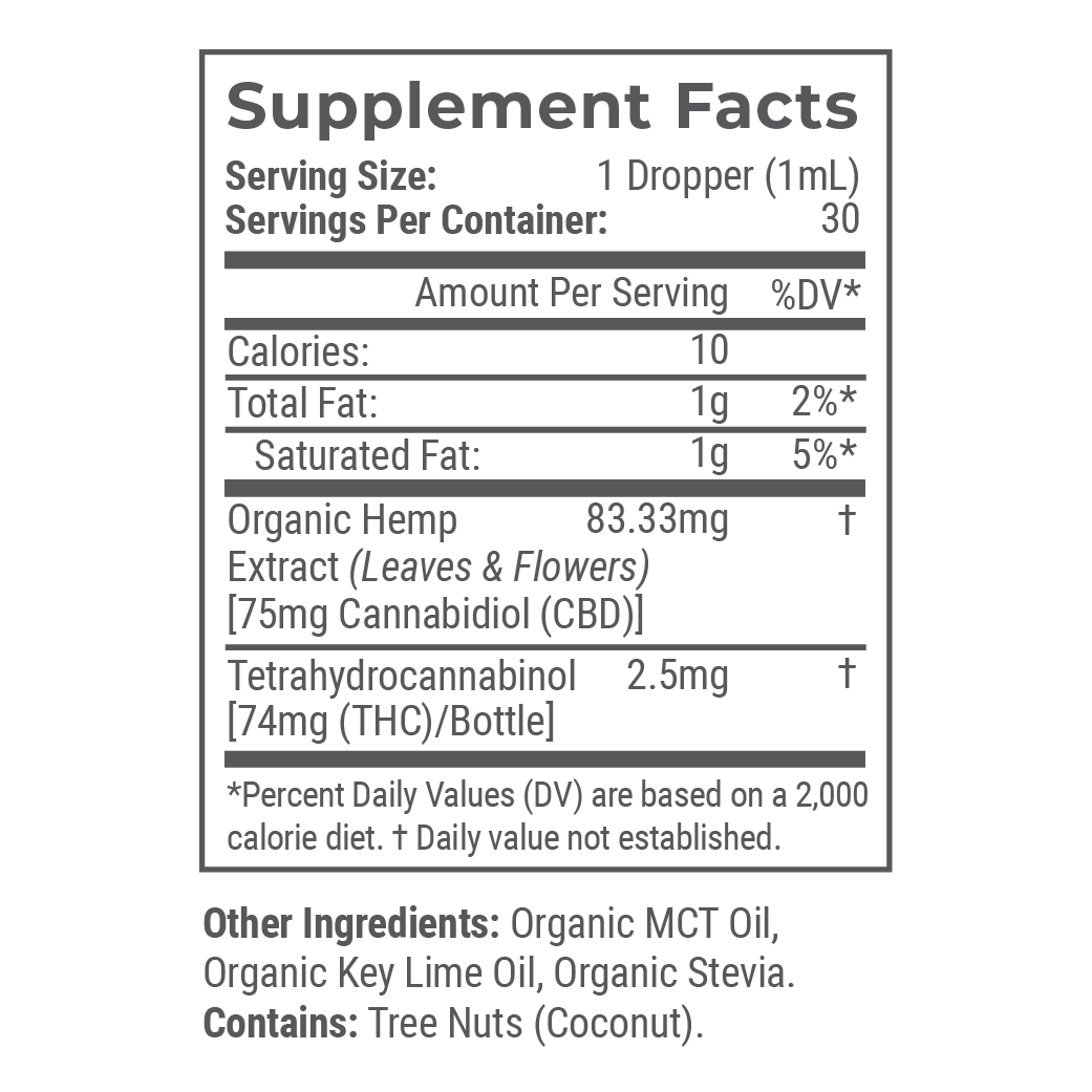 Lime: Organic Full Spectrum CBD Tincture with THC