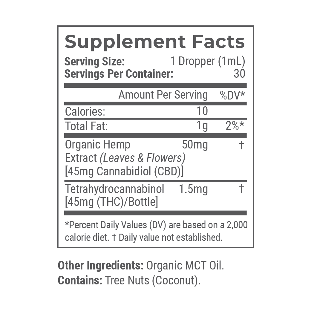 Unflavored: Organic Full Spectrum CBD Tincture with THC