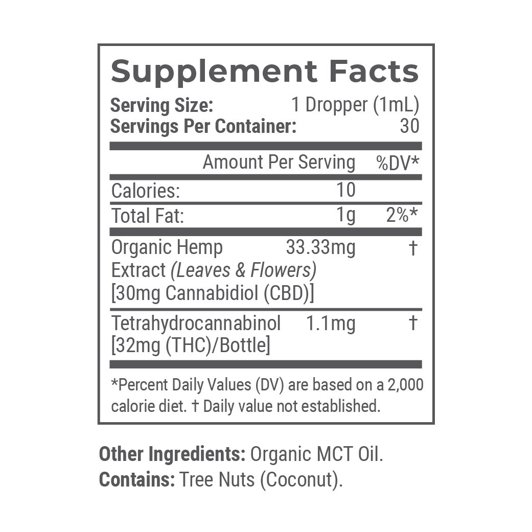 Unflavored: Organic Full Spectrum CBD Tincture with THC
