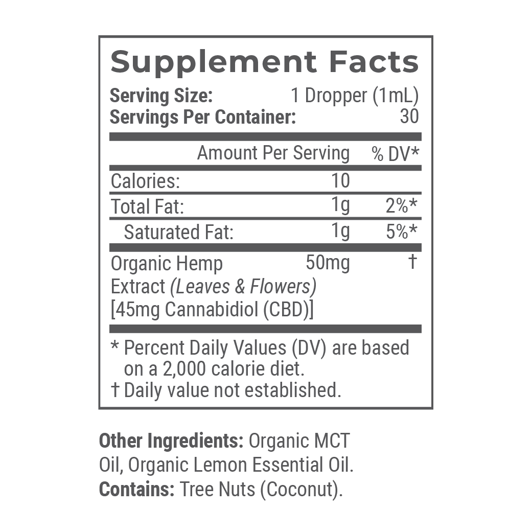 Lemon: Organic Broad Spectrum CBD Tincture