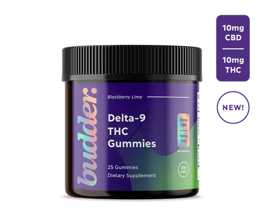 Budder 10mg Delta 9 THC Gummies (Blackberry Lime)