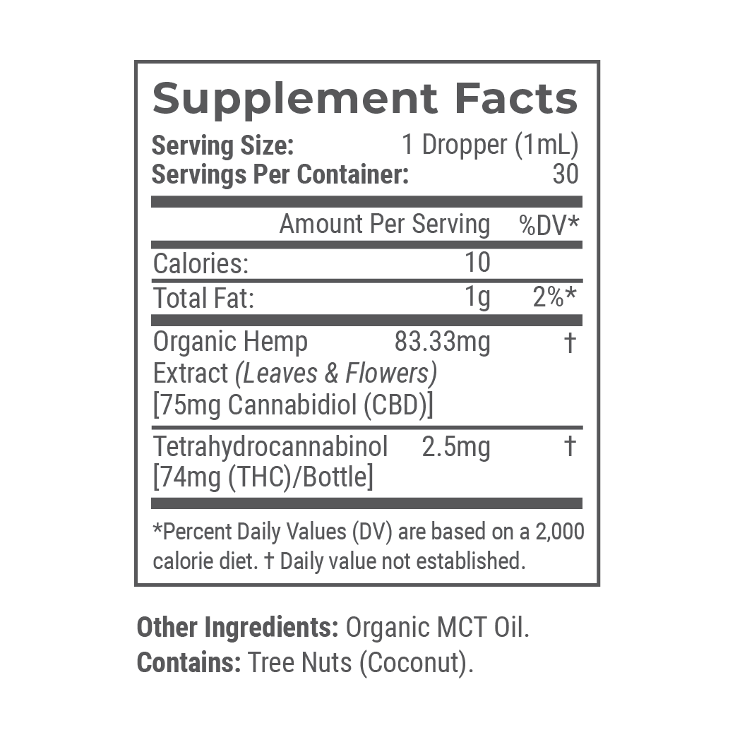 Unflavored: Organic Full Spectrum CBD Tincture with THC